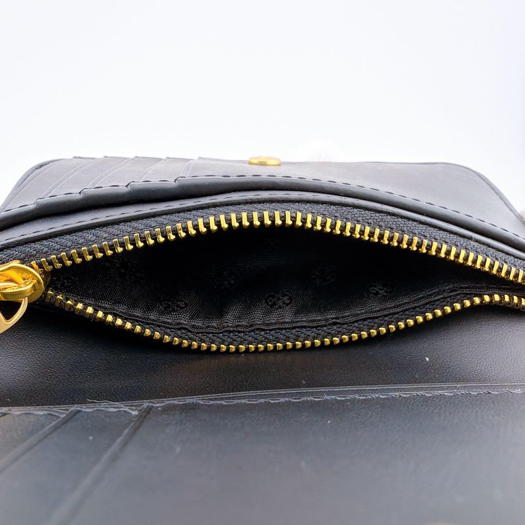TORY BURCH（トリーバーチ） キルティング ウィラ二つ折り財布 ブラック