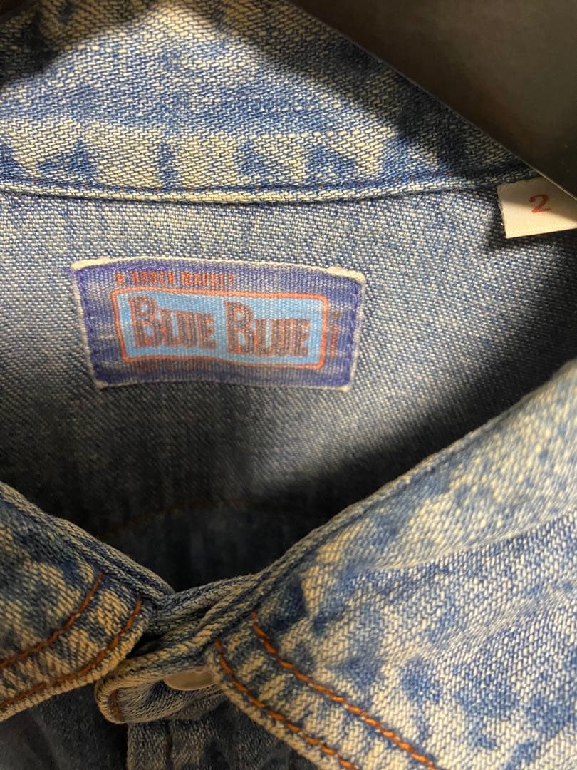 ブルーブルー HRM HTC デニム ウェスタンシャツ スタッズ加工 M