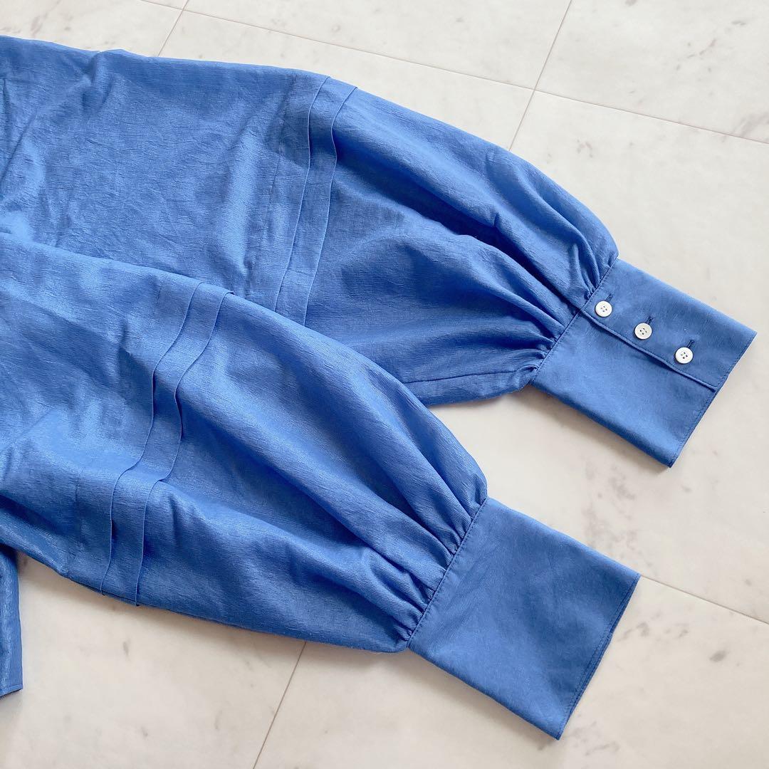 極美品　スローブイエナ　ボウタイブラウス　リボン　青