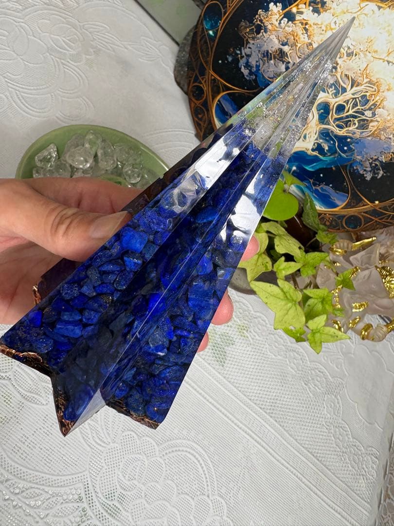 みかつき様☆ オーダー☆専用ページ オルゴナイト六角錐 3A高品質ラピスラズリ