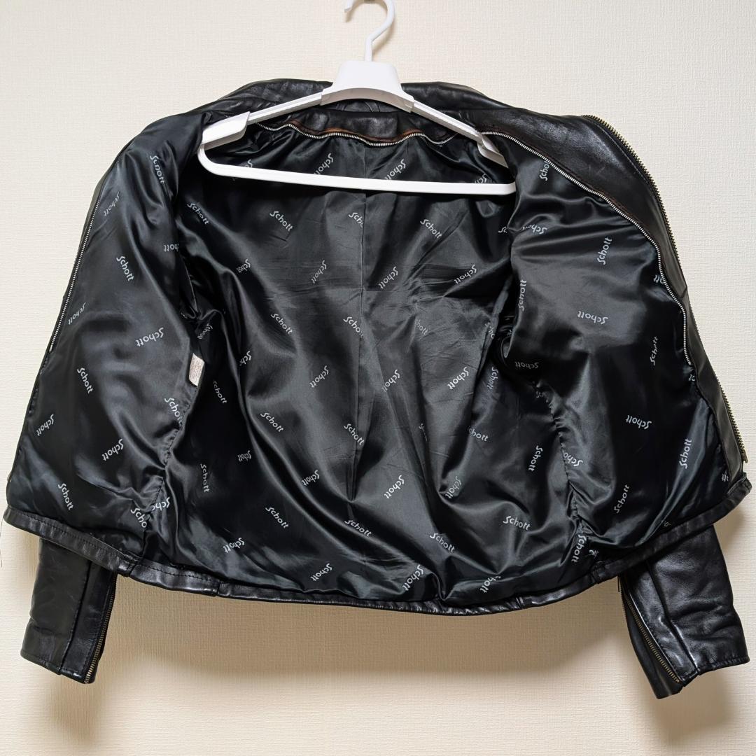 Schott 642 USA製 シングルライダース ジャケット 42 ライナー付
