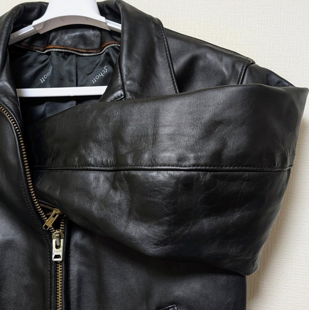 Schott 642 USA製 シングルライダース ジャケット 42 ライナー付