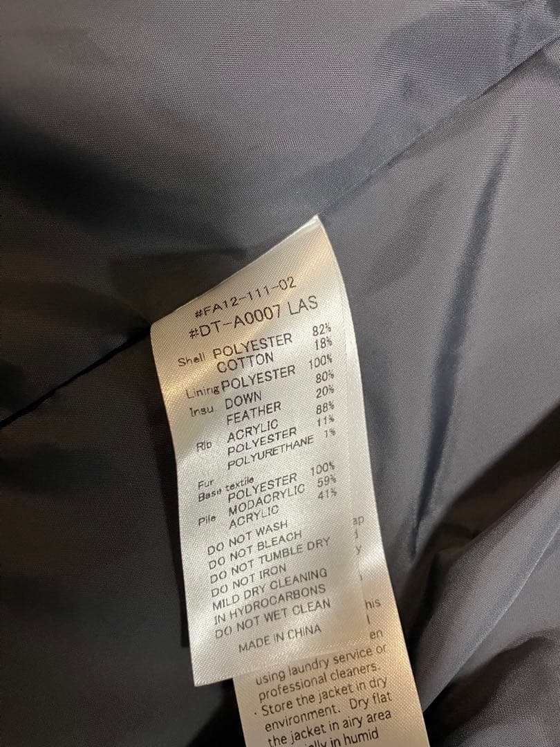 【美品】DANTONフード ブラックダウンジャケット黒サイズSレディース試着のみ