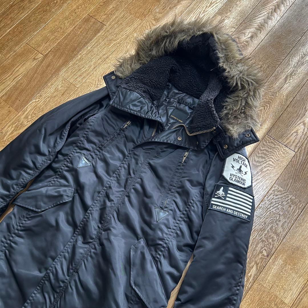 ヒステリックグラマー　N-3B ミリタリーコート　ワッペン付　プリマロフト