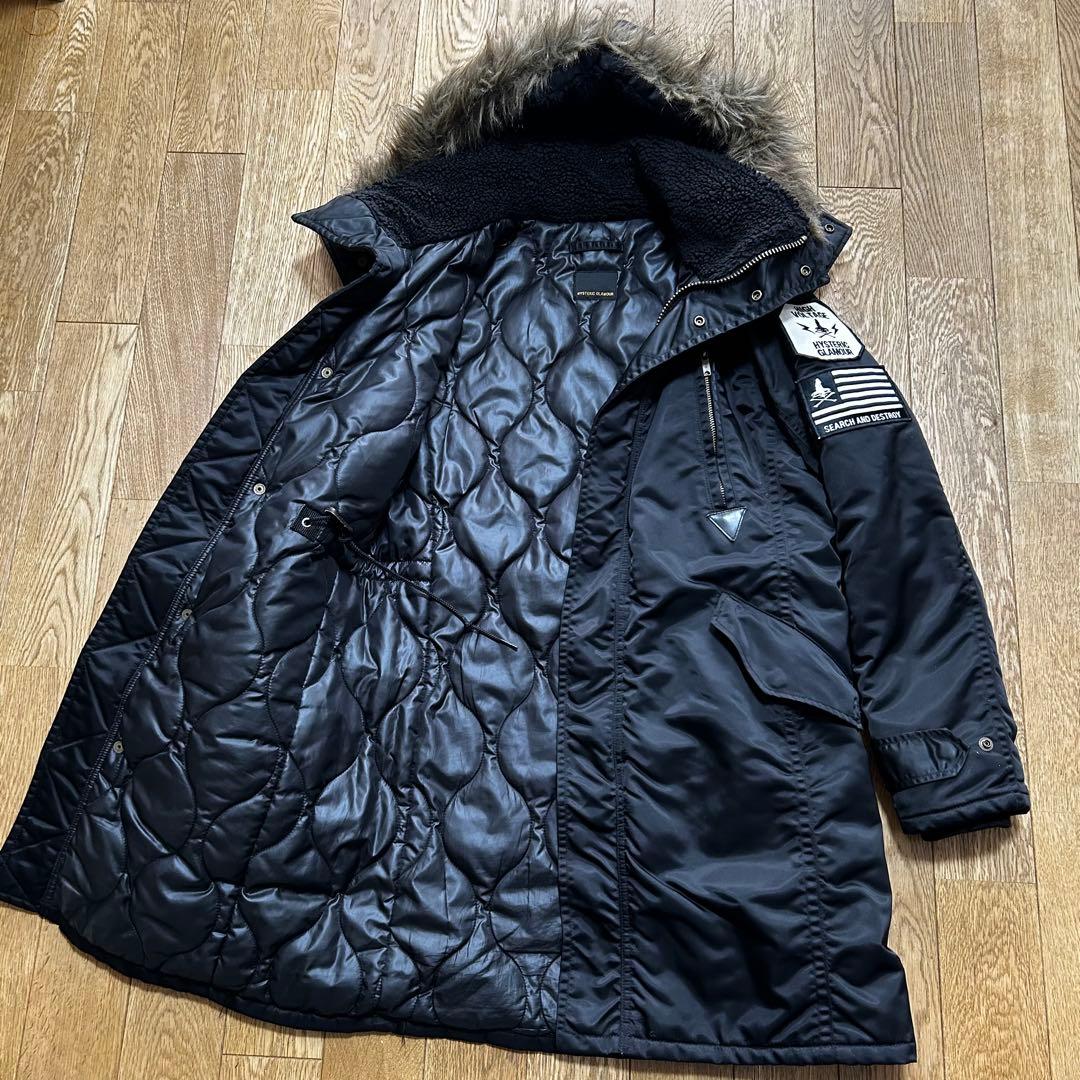 ヒステリックグラマー　N-3B ミリタリーコート　ワッペン付　プリマロフト