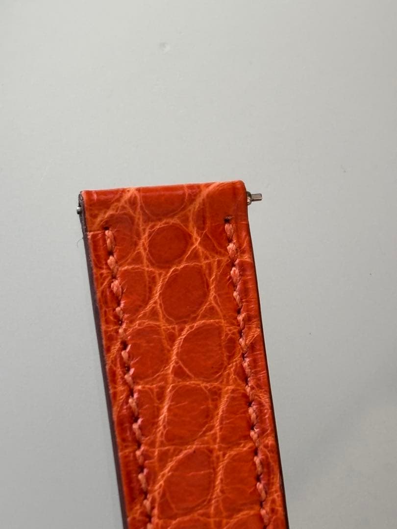 【エルメス 】Hウォッチ　オレンジ レザーベルト