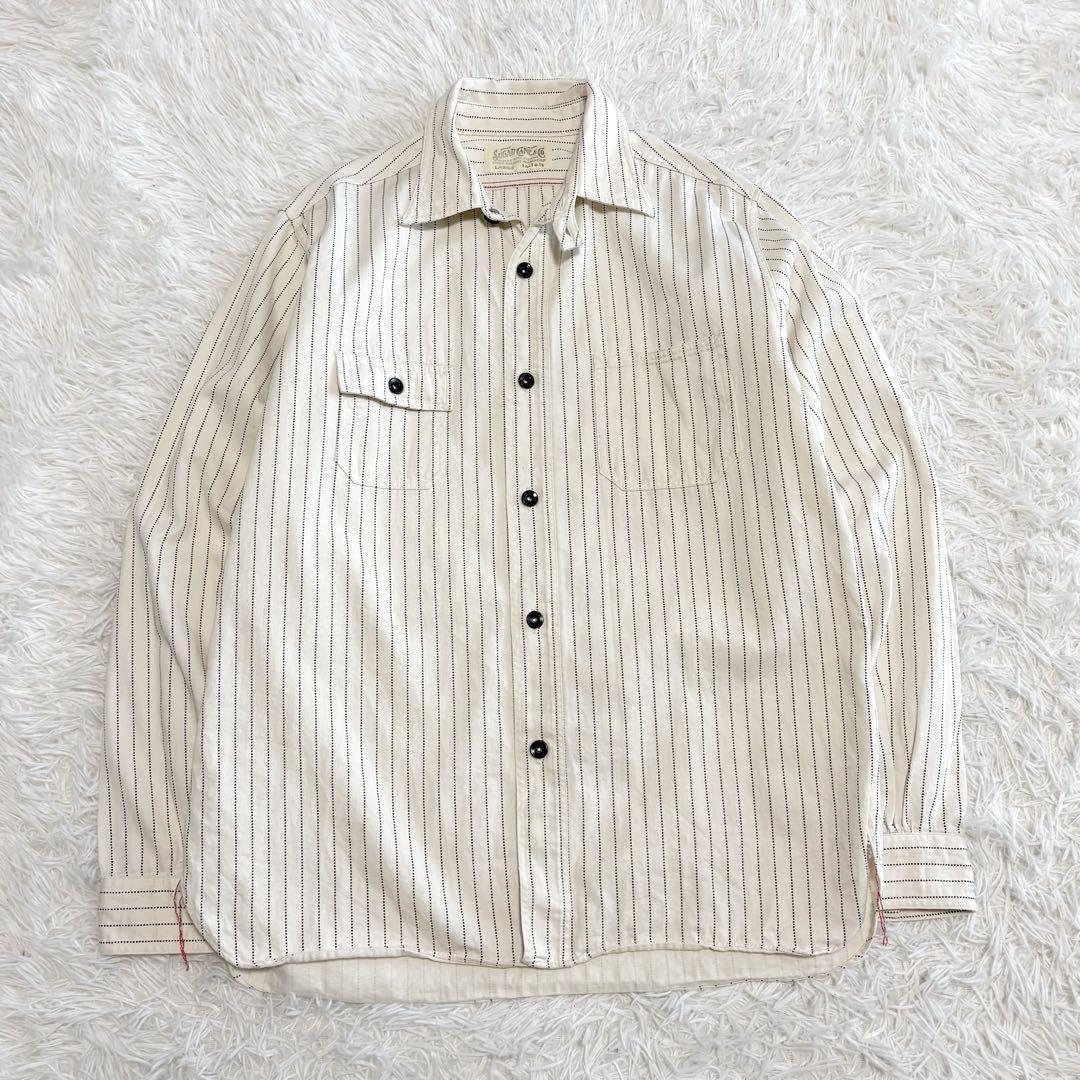 美品 SUGAR CANE ワークシャツ ウォバッシュ ホワイト サイズL相当