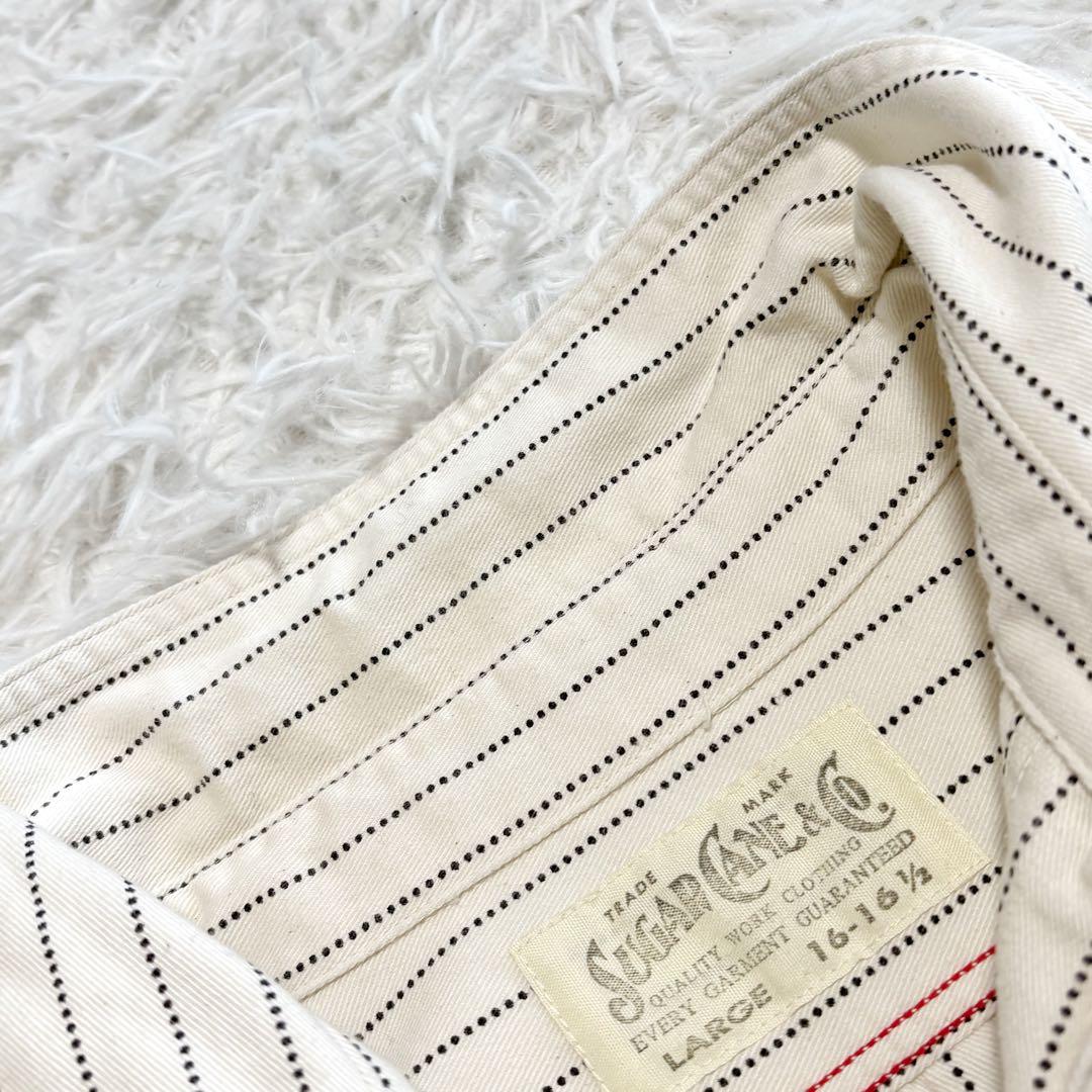 美品 SUGAR CANE ワークシャツ ウォバッシュ ホワイト サイズL相当