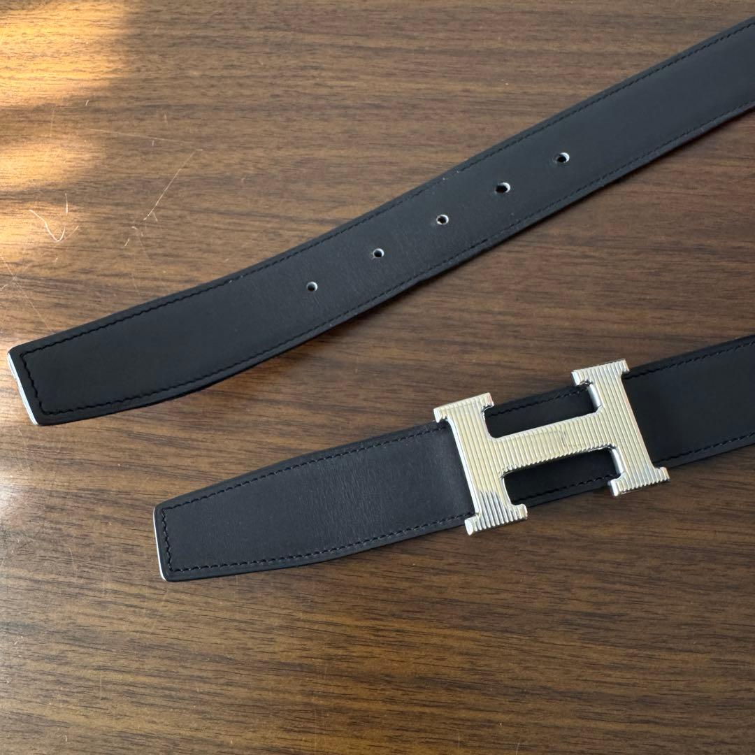 【美品】HERMES エルメス コンスタンス ベルト 90 黒/茶 リバーシブル