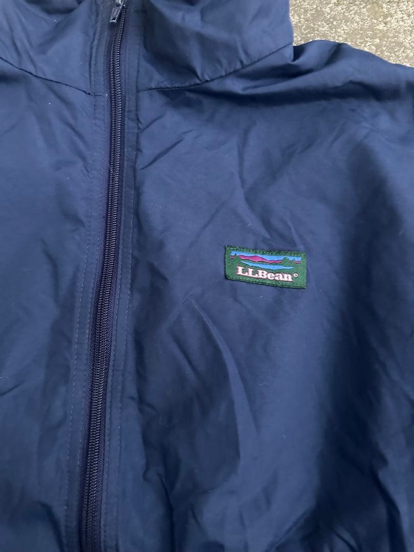 即日発送 90s L.L.Bean ネイビー ジップアップ ナイロンジャケット