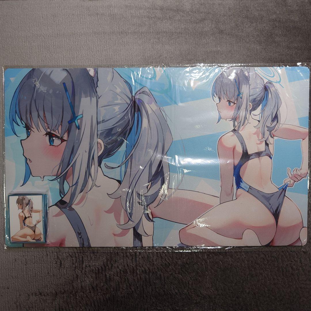 α1 ブルアカ ポニーテール&競泳水着 砂狐シロコ スリーブ&プレイマット