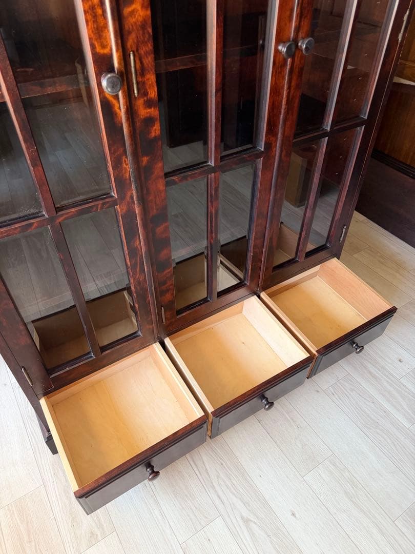 momo 北斗民芸家具 和光 飾棚１２０ 樺材 民芸家具 書棚 食器棚