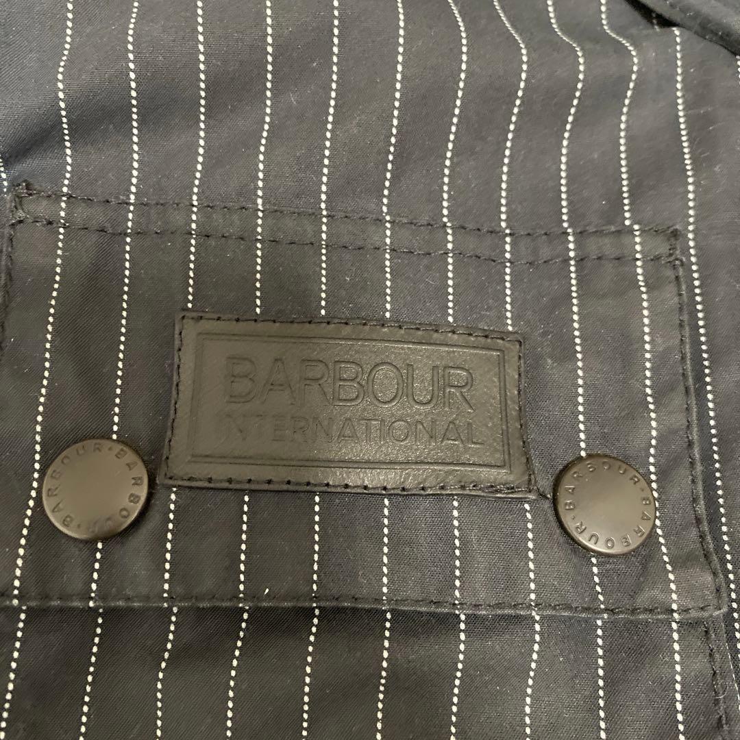 バブアー シップス別注 ピンストライプ オイルド モーターサイクル ジャケット