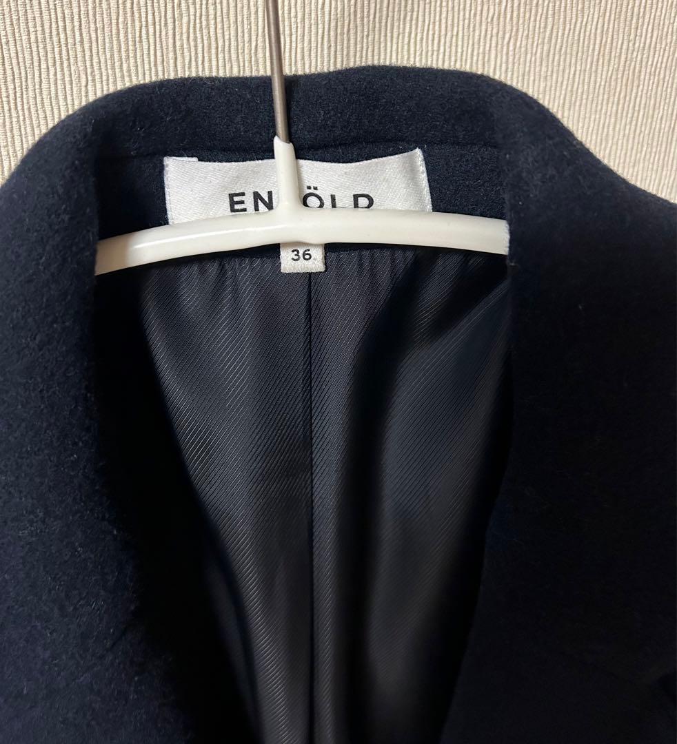 美品　ENFOLD エンフォルド　ウールリバー チェスターコート ネイビー36