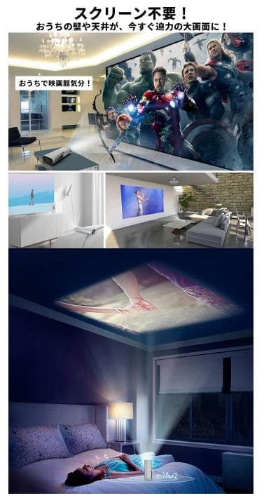 廃番品【新品未使用】プロジェクター ミニシアター 天井投影 三脚 リモコン付き