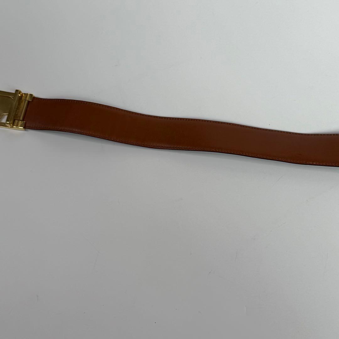 CELINE セリーヌ 馬車 ベルト レザー ブラック C546