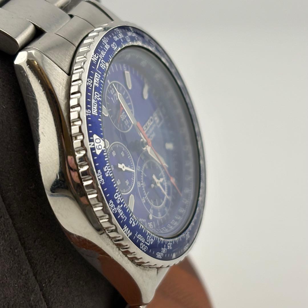 【美品】セイコー　ブルー　クロノ　7T92-0CF0 パイロット
