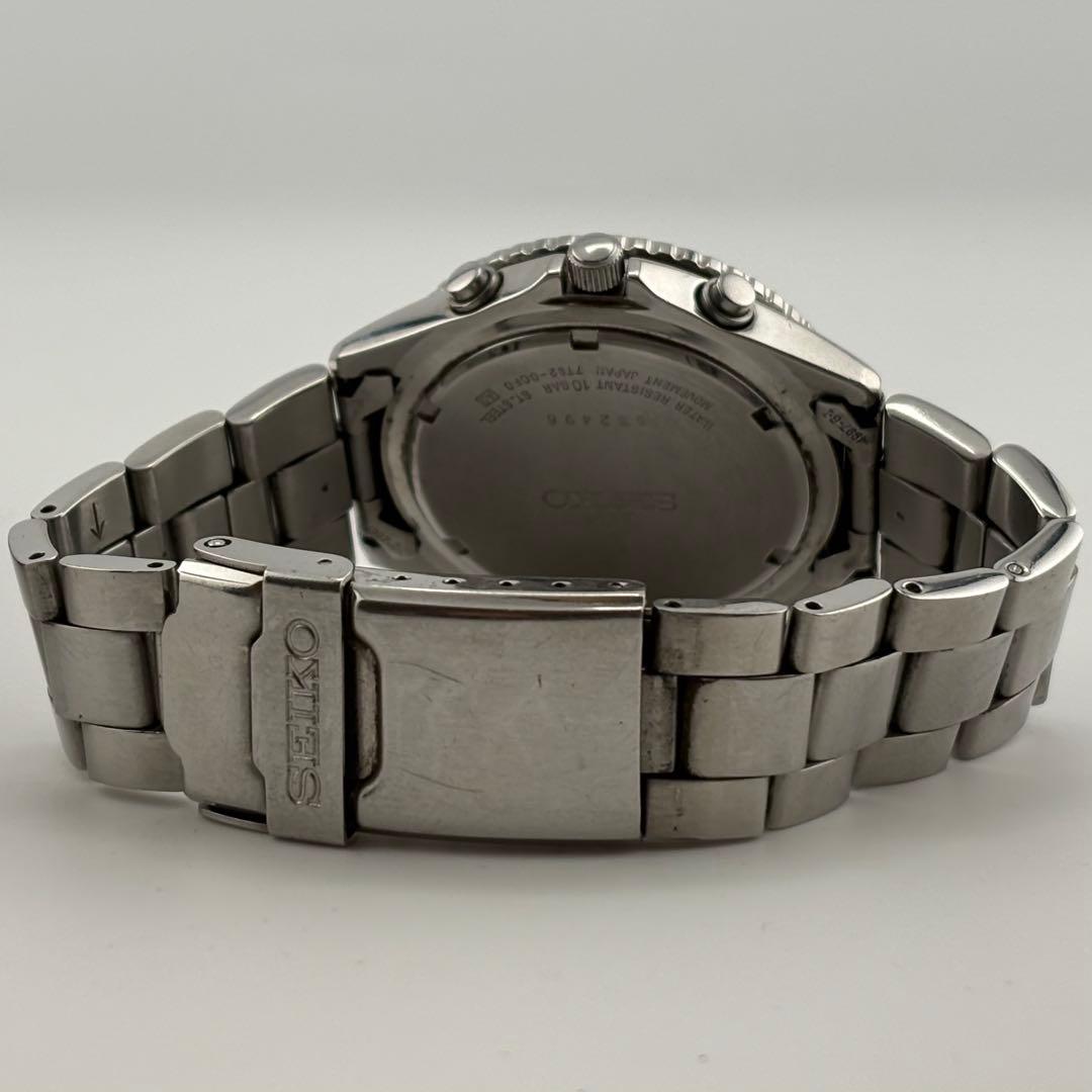 【美品】セイコー　ブルー　クロノ　7T92-0CF0 パイロット