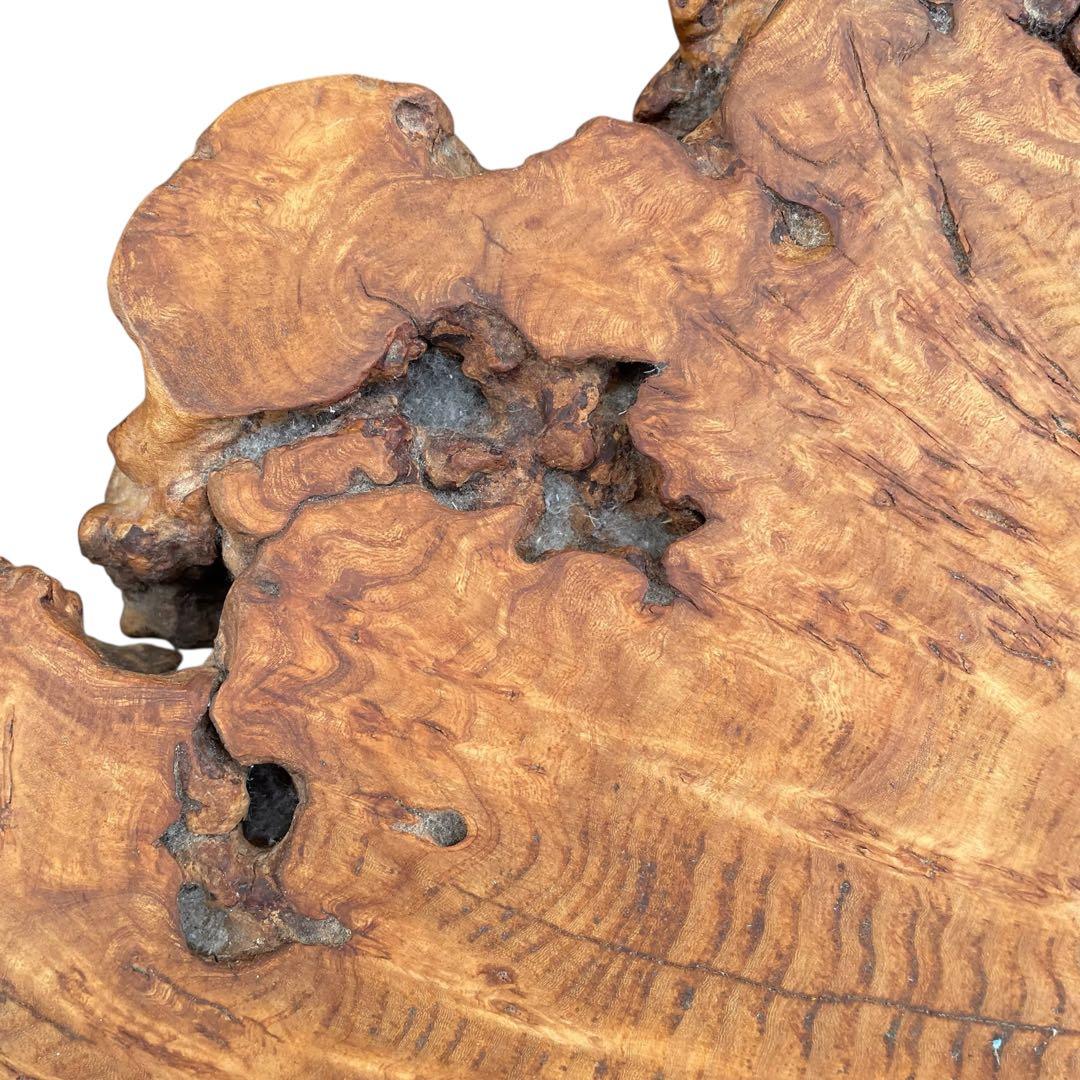 座卓　バール杢 ポプラ 一枚板 無垢材 瘤杢 チギリ ダイニングテーブル 希少