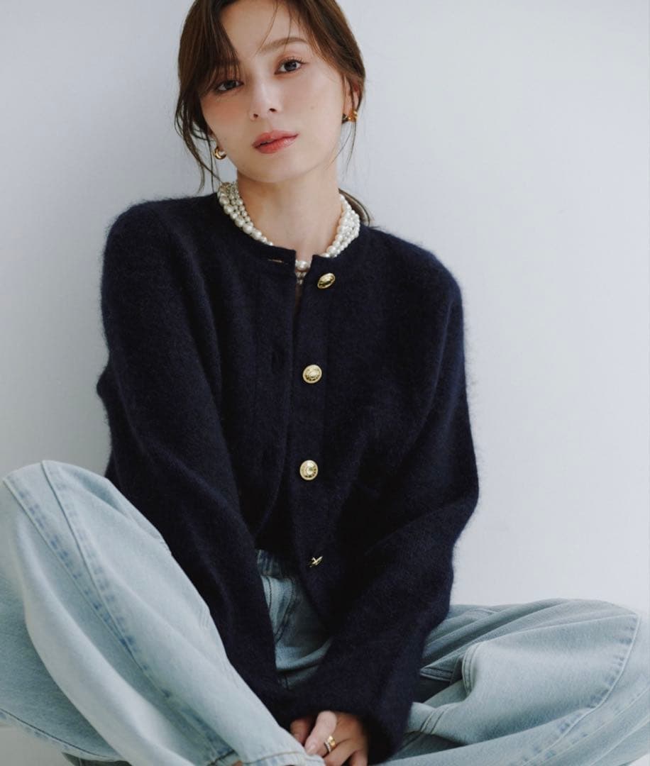 anuans サイドタックカジュアルワイドデニム1