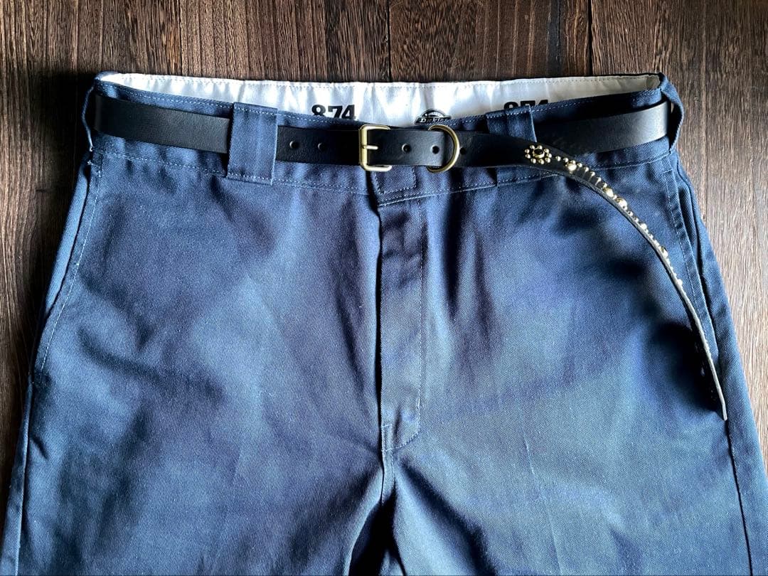 スタッズナローロングベルト　24㎜　 真鍮　フラワー　HTC CALEE