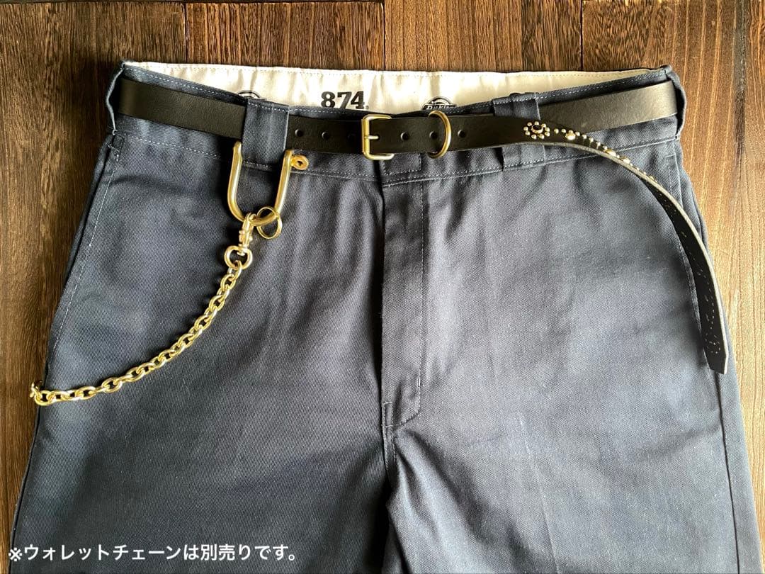 スタッズナローロングベルト　24㎜　 真鍮　フラワー　HTC CALEE