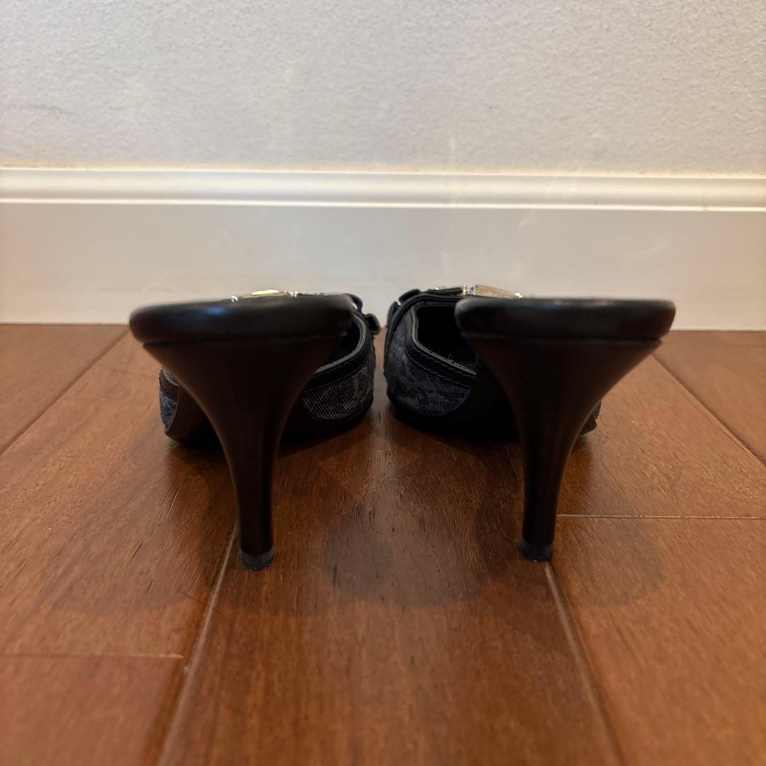 Dior ポインテッドトゥミュール 黒/オレンジ