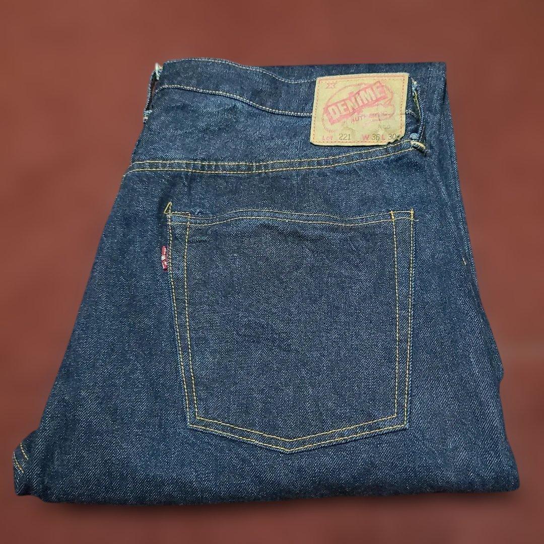 濃紺美品ドゥニームウエアハウスw36紙パッチボタンフライチェーンステッチ