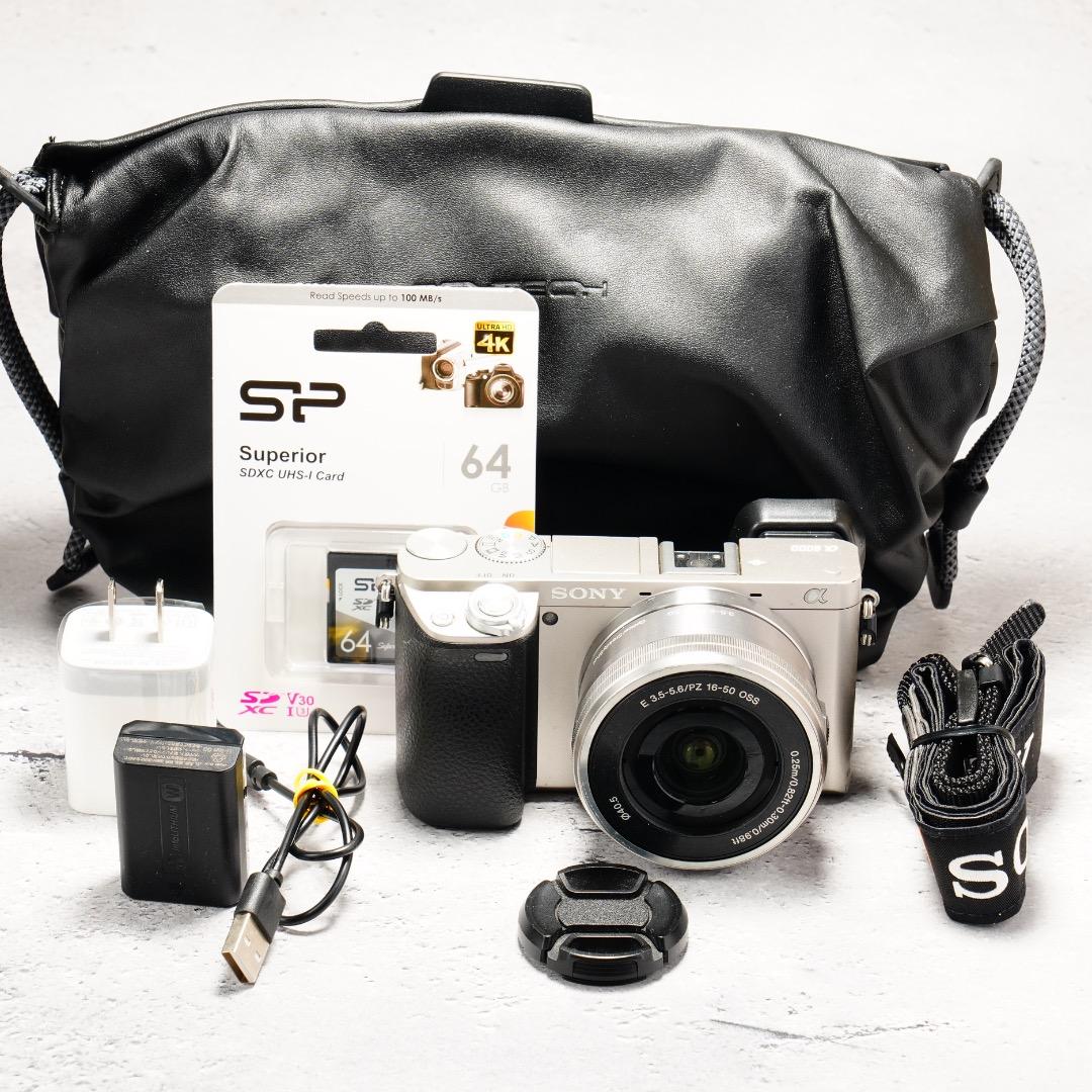 SONY α6000 パワーズームレンズキット シルバー カメラバッグ付 動作◎