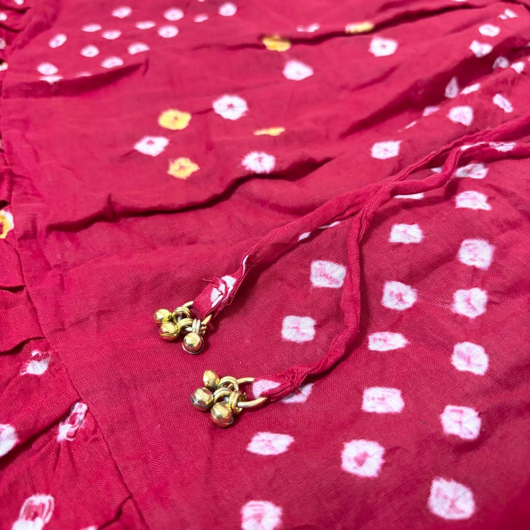 25ヤード ジプシースカート 赤 水玉 コットン 希少