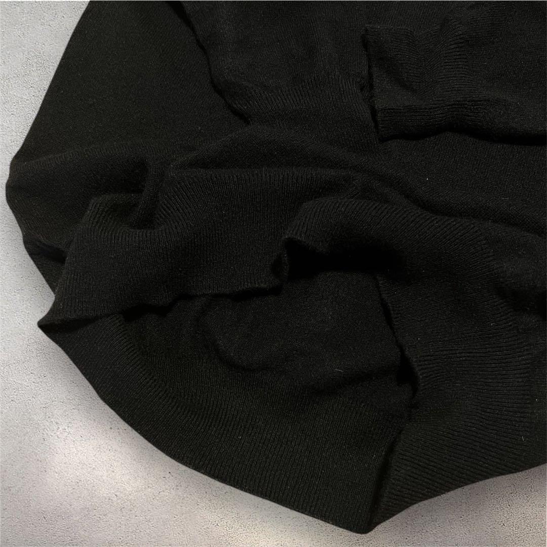 美品90s【C&A】カシミヤ100% Vネックニット BLACK L