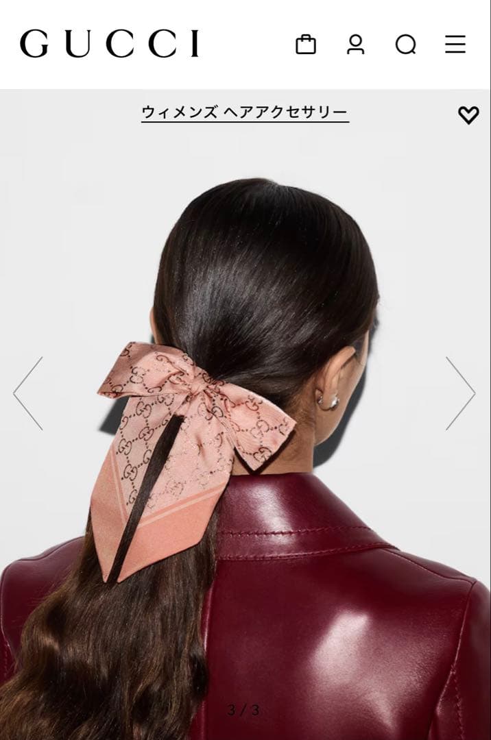 GUCCI ヘアリボン ピンク