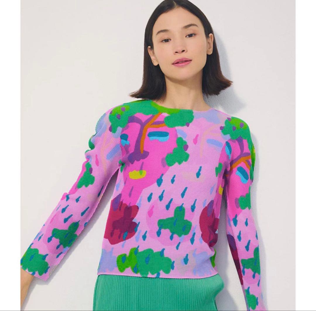 ミー イッセイミヤケ 2024 フェイス プリーツ ブラウス　ストレッチ