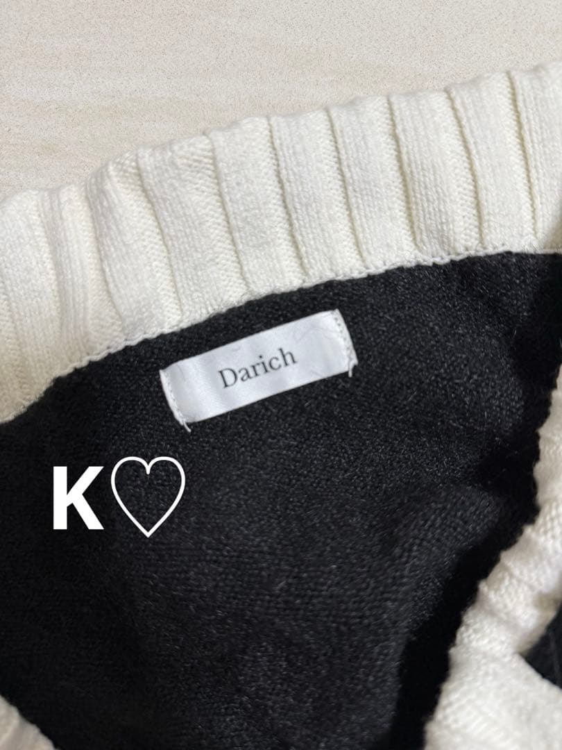 Darich ダーリッチ オフショルステッチニットミニワンピース BLK フリー