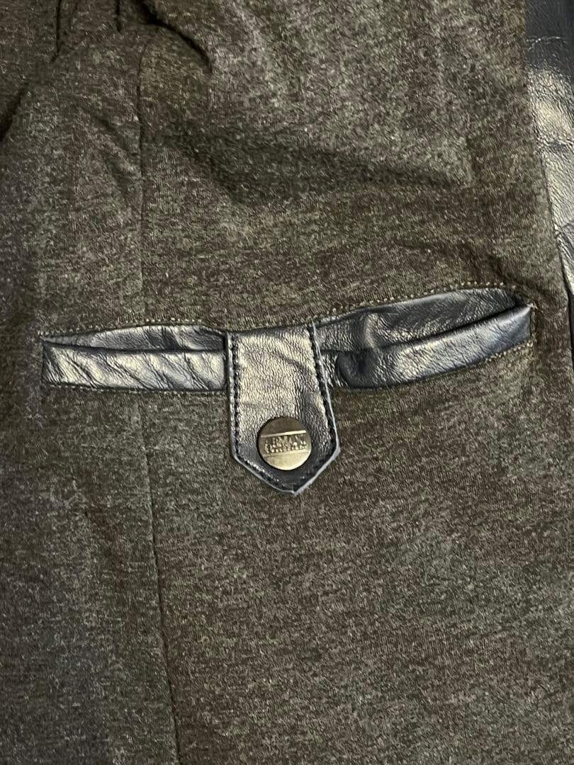 ARMANI COLLEZIONI シープレザージャケットNAVY 46