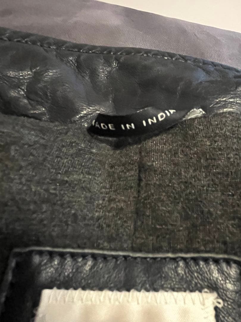 ARMANI COLLEZIONI シープレザージャケットNAVY 46