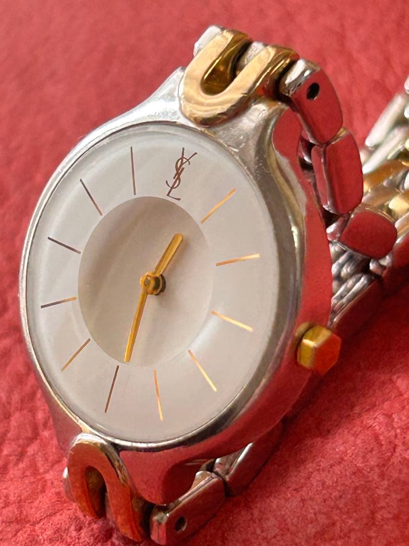 YSLイブサンローラン レディースクオーツ 稼働品 新品電池交換済み