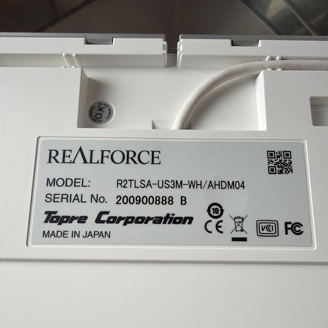 キーボード REALFORCE TKL SA for Mac /R2TLSA-US3M-WH