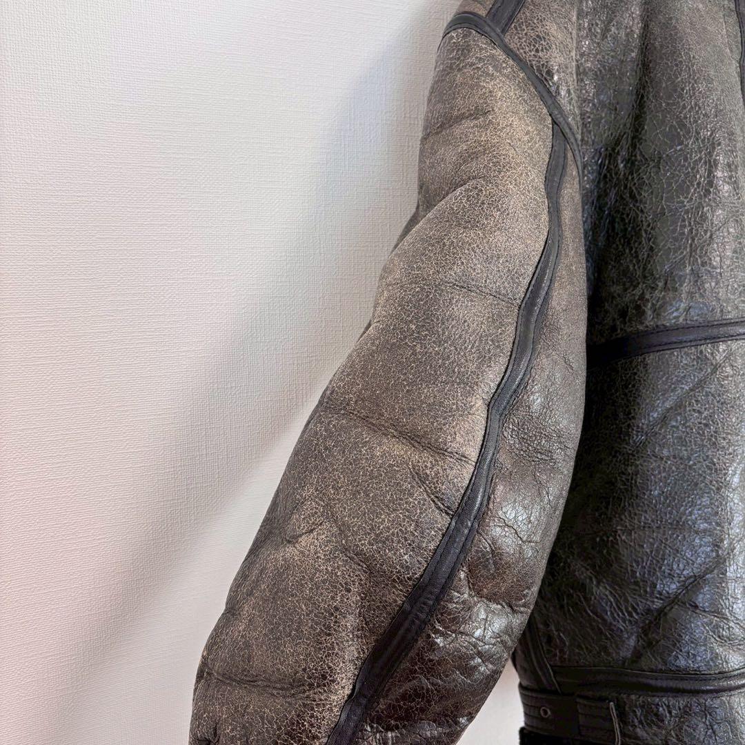 ◆アヴィレックス【L】フライトジャケット レザージャケット ボア付き A-2