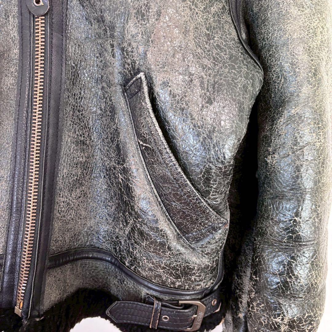 ◆アヴィレックス【L】フライトジャケット レザージャケット ボア付き A-2