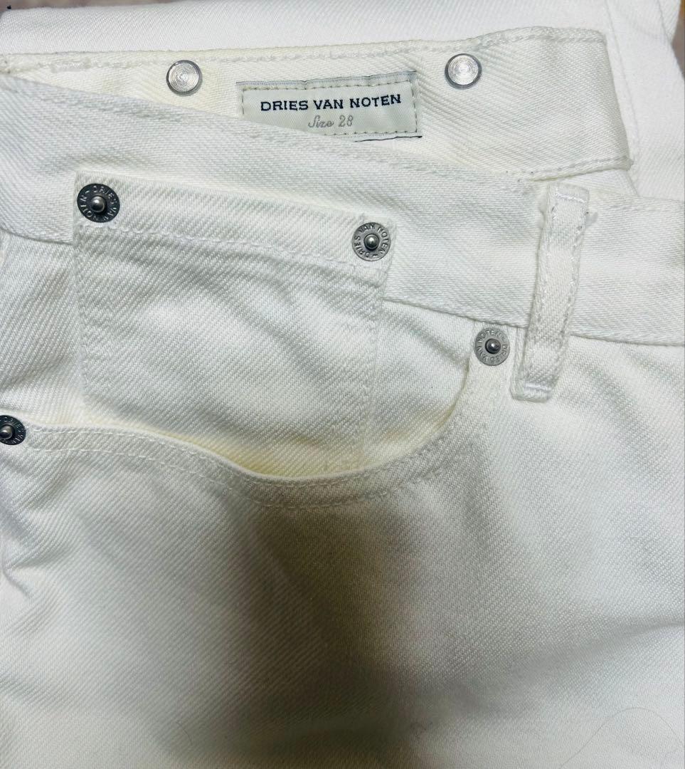DRIES VAN NOTEN ホワイトワイドデニムパンツ