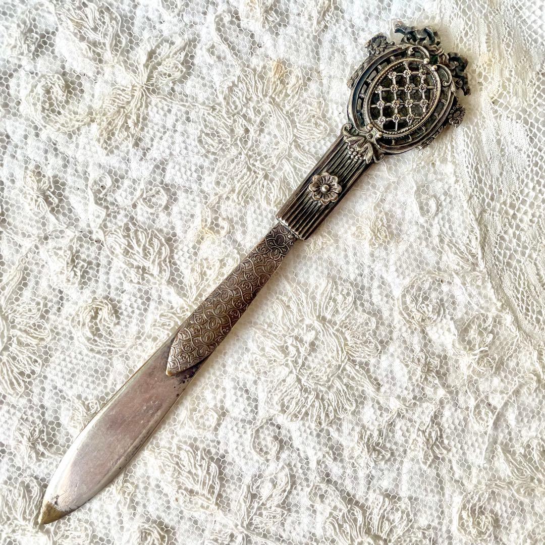 ネココネコ　　レターオープナー&ブックマーク　栞　フランスアンティーク