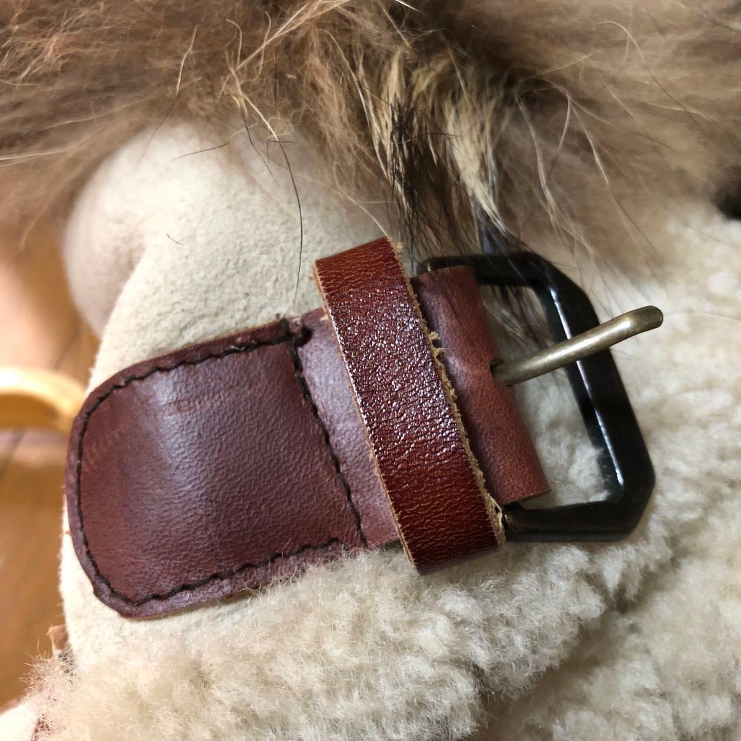 B-7 女性やキッズに ブラウンパーツ頑丈本革 羊革羊毛100% リアルムートン