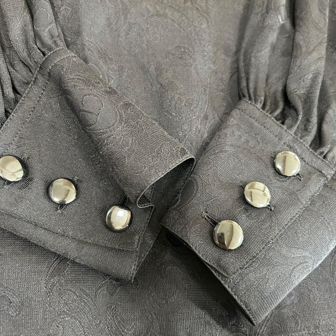 【Christian Dior】 CD シルク100% バックボタン ブラウス