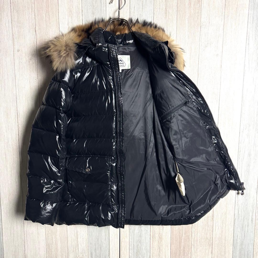 3544【2WAY・ファー付・40】ピレネックス ワッペンロゴ ダウンジャケット