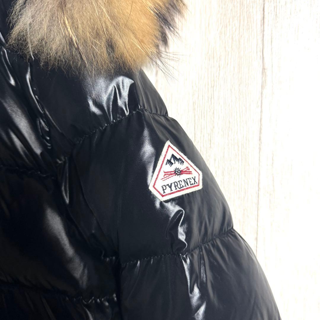 3544【2WAY・ファー付・40】ピレネックス ワッペンロゴ ダウンジャケット