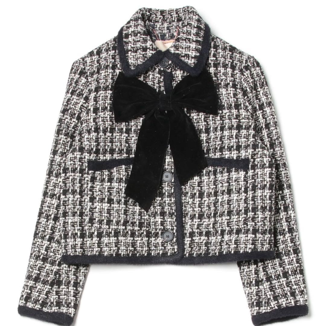 ジャケット・アウター [LA POMME petit]RibbonPiping TweedJacket