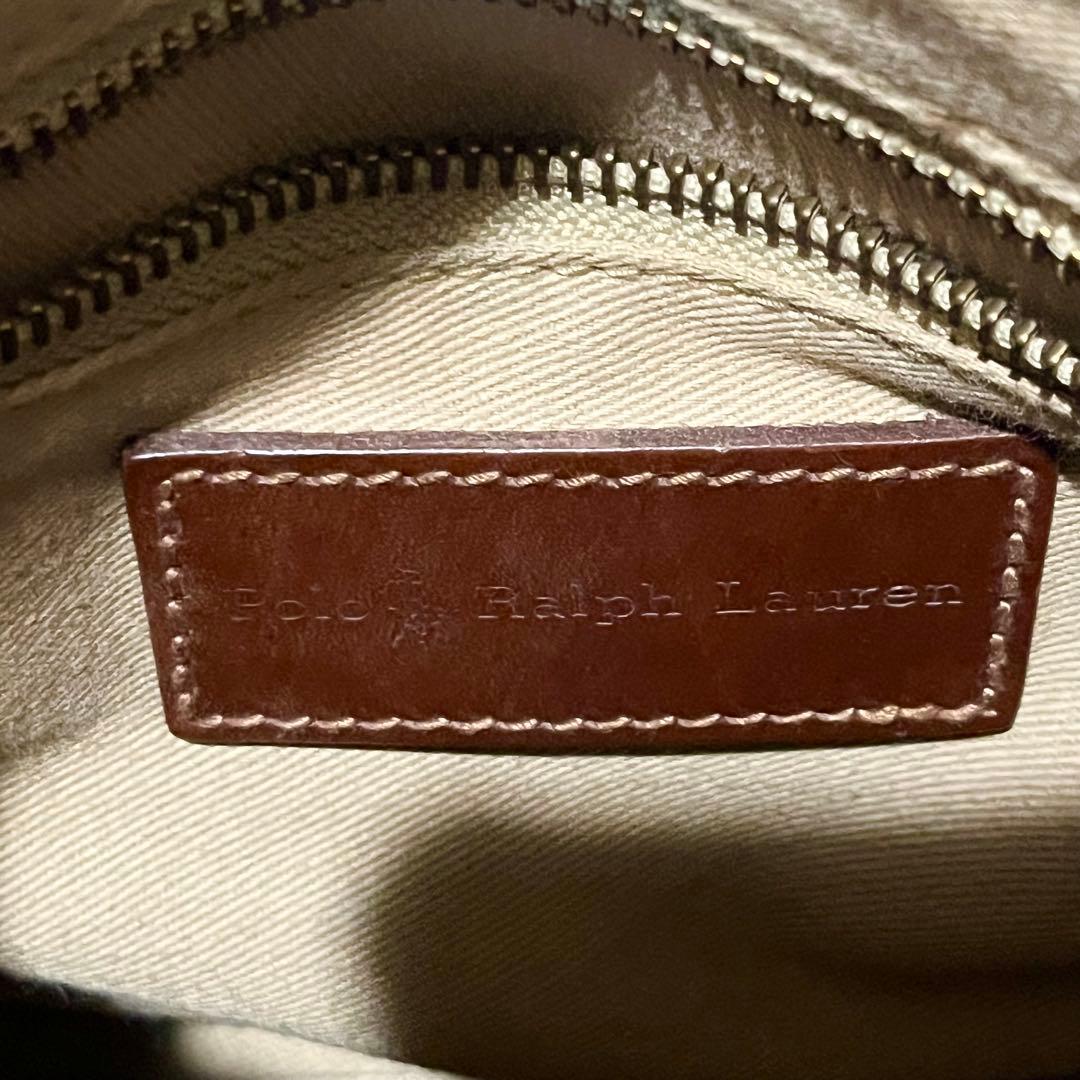 ポロ ラルフローレン　ミニ ボストンバッグ　ハンドバッグ　チェック柄　PVC