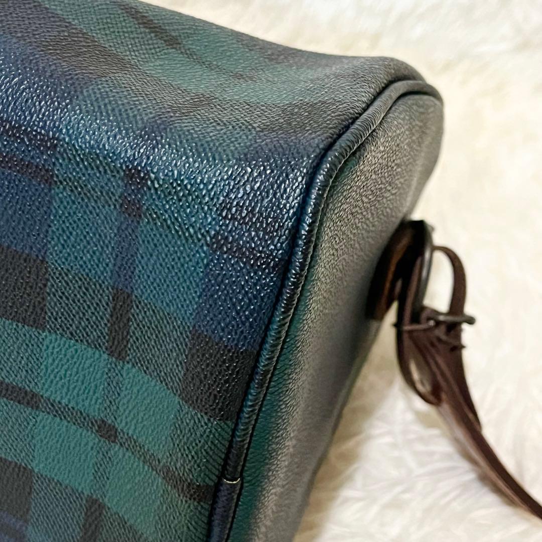 ポロ ラルフローレン　ミニ ボストンバッグ　ハンドバッグ　チェック柄　PVC