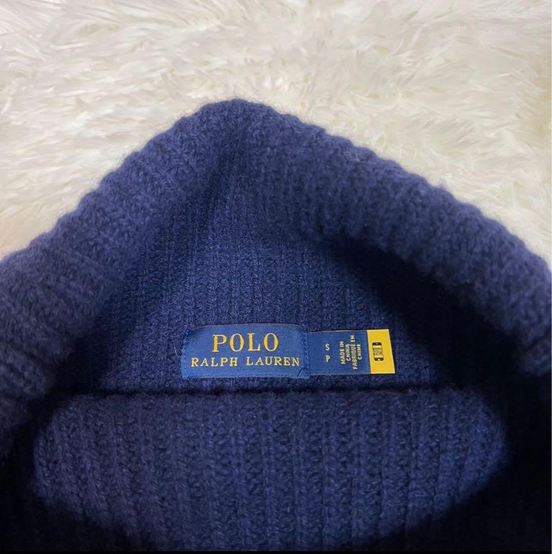 美品✨ポロラルフローレン ウール カシミヤ ハイネックセーター ネイビー S